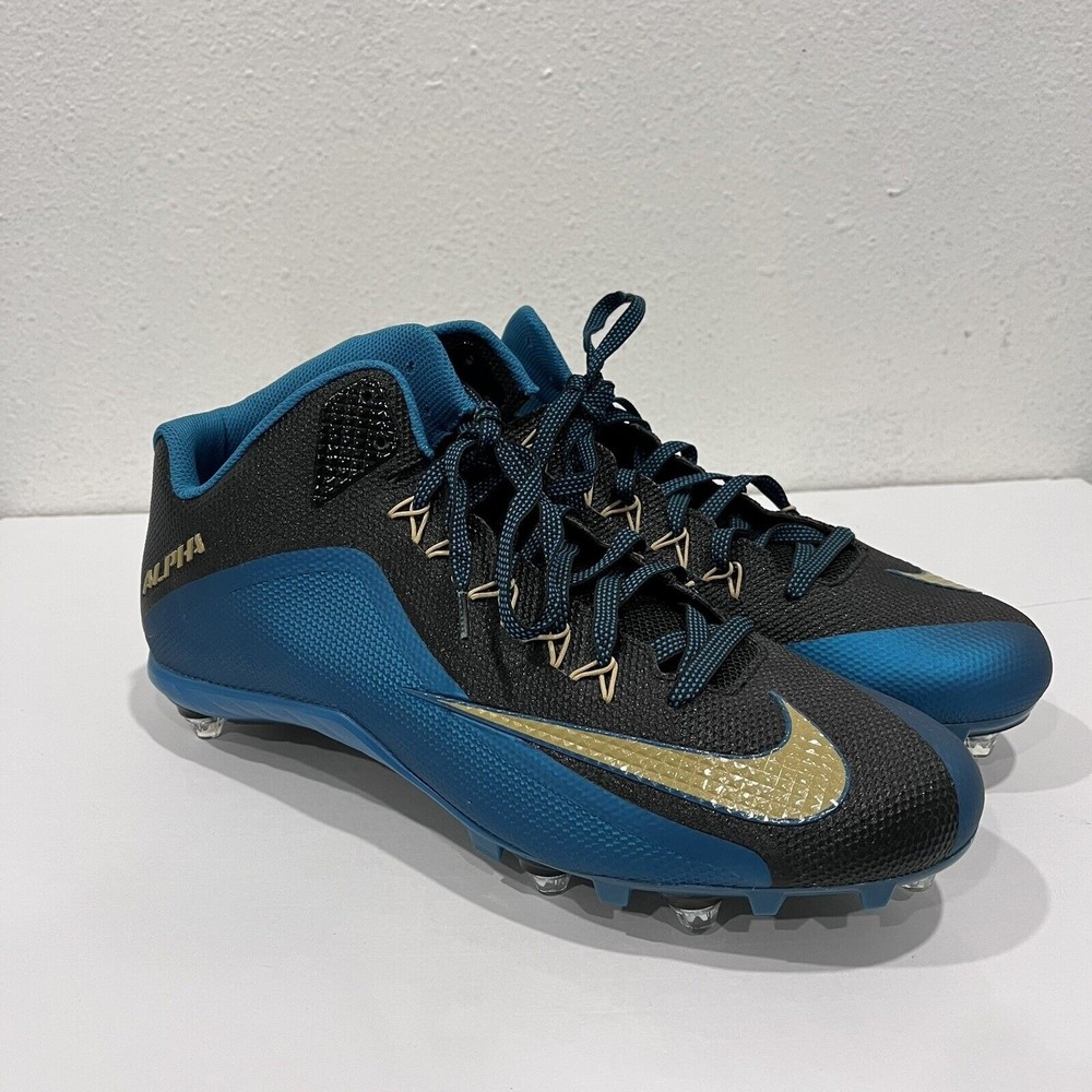 Alpha Pro 2 NIKESKIN Black/Green/Gold FB Cleats sz 15 Jaguars